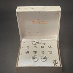 Disney LA Rocks Earrings Minnie Mouse Set Silver Rose Gold Crystal Studs